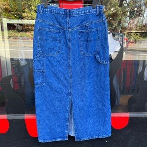 Denim Maxi Carpenter Skirt